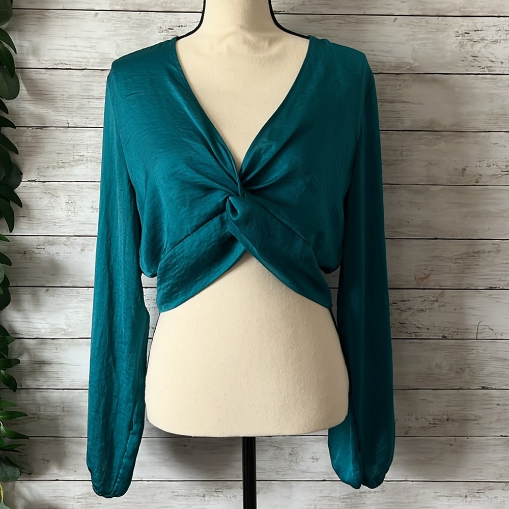Wild Fable Green, Crop Top Blouse